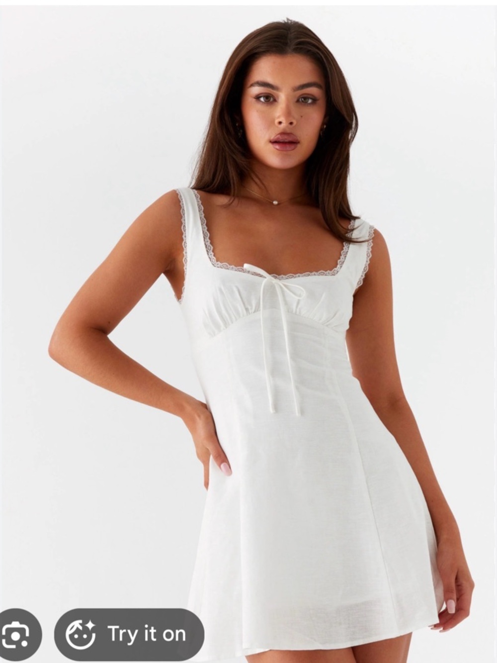 Peppermayo White Mini Dress with Sweetheart Neckline - Picture 2 of 2